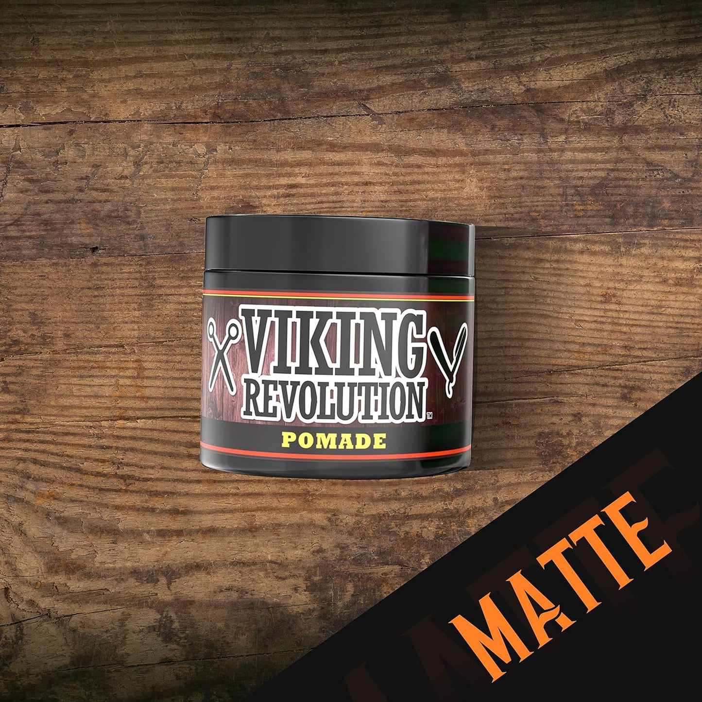 Viking Revolution Hair Pomade for Men (New Formula) - Medium Hold and Matte Shine Free for Classic Look 4oz - Water Based & Easy to Wash Out