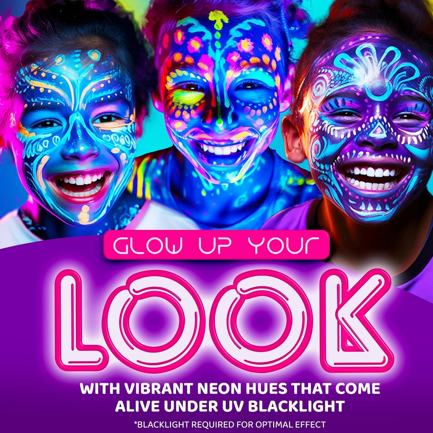 Blue Squid Face Paint Water Based Single Cake Professional Face Paint & Body Paint - Water Activated, Kids Adults Face Painting for Costume, Halloween Makeup, Cosplay - Neon Green Face Paint 30g