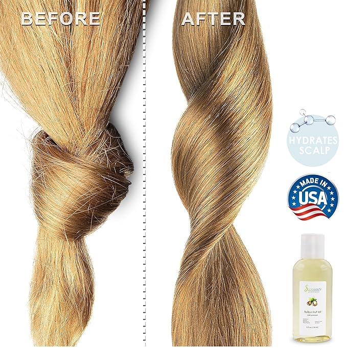 KUKUI NUT OIL Cold Pressed Unrefined | 100% Natural Available in Bulk | Carrier for Essential Oils, Face, Skin, Hair Moisturizer, Soap Making | Sizes 2OZ to 7 LBS | (4 OZ)