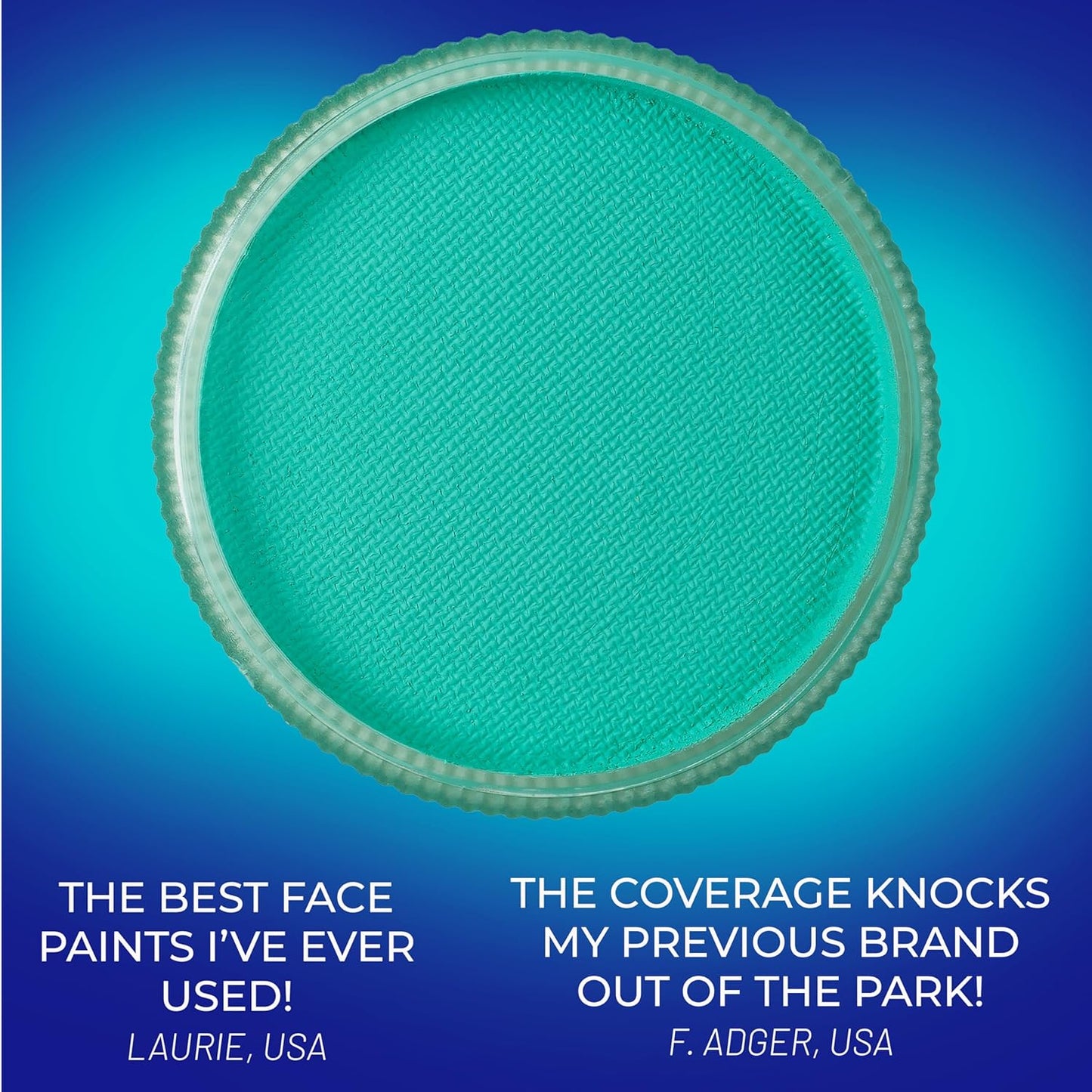 Blue Squid Face Paint Water Based Single Cake Professional Face & Body Paint - Water Activated, Kids Adults Face Painting for Costume, Halloween Makeup, Cosplay - UV Pastel Turquoise Face Paint 30g