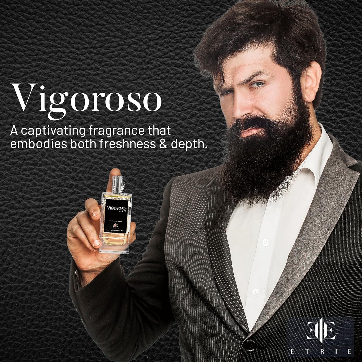 Vigoroso Men's Cologne Eau De Parfum 3.4 Fl Oz - Bold & Energizing Scent - Long-Lasting Fragrance for Men