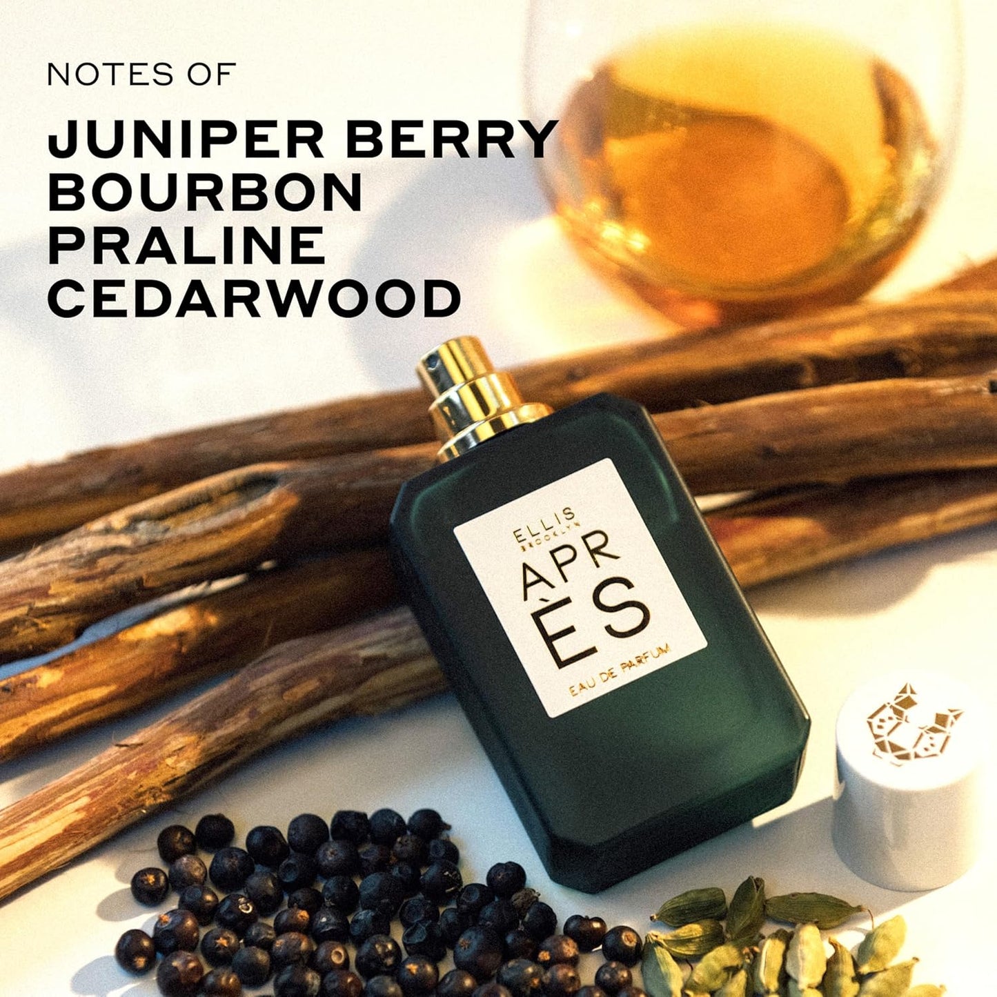 Ellis Brooklyn APRÈS Eau de Parfum, Winter-Inspired Unisex Fragrance with Bourbon, Vanilla & Evergreens, Clean, Long-Lasting, Sustainable Luxury Perfume, Made in the USA, 10ml / 0.33oz