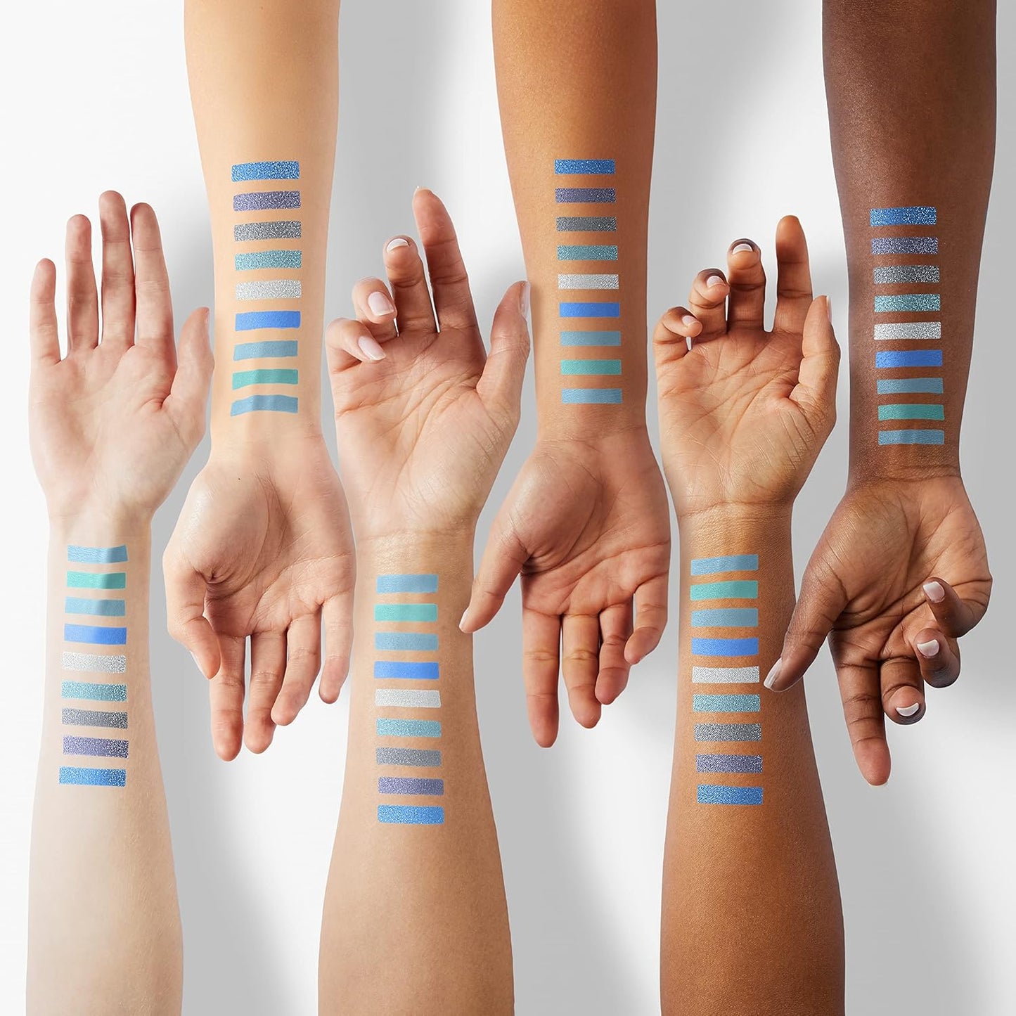 MEICOLY Blue Eyeshadow Palette,9 Colors Matte Glitter Eye shadow Palette,Metallic Silver Bright Waterproof Pressed Avatar Sally Makeup,Shimmer Pigmented Corpse Bride Eye Shadow for Halloween