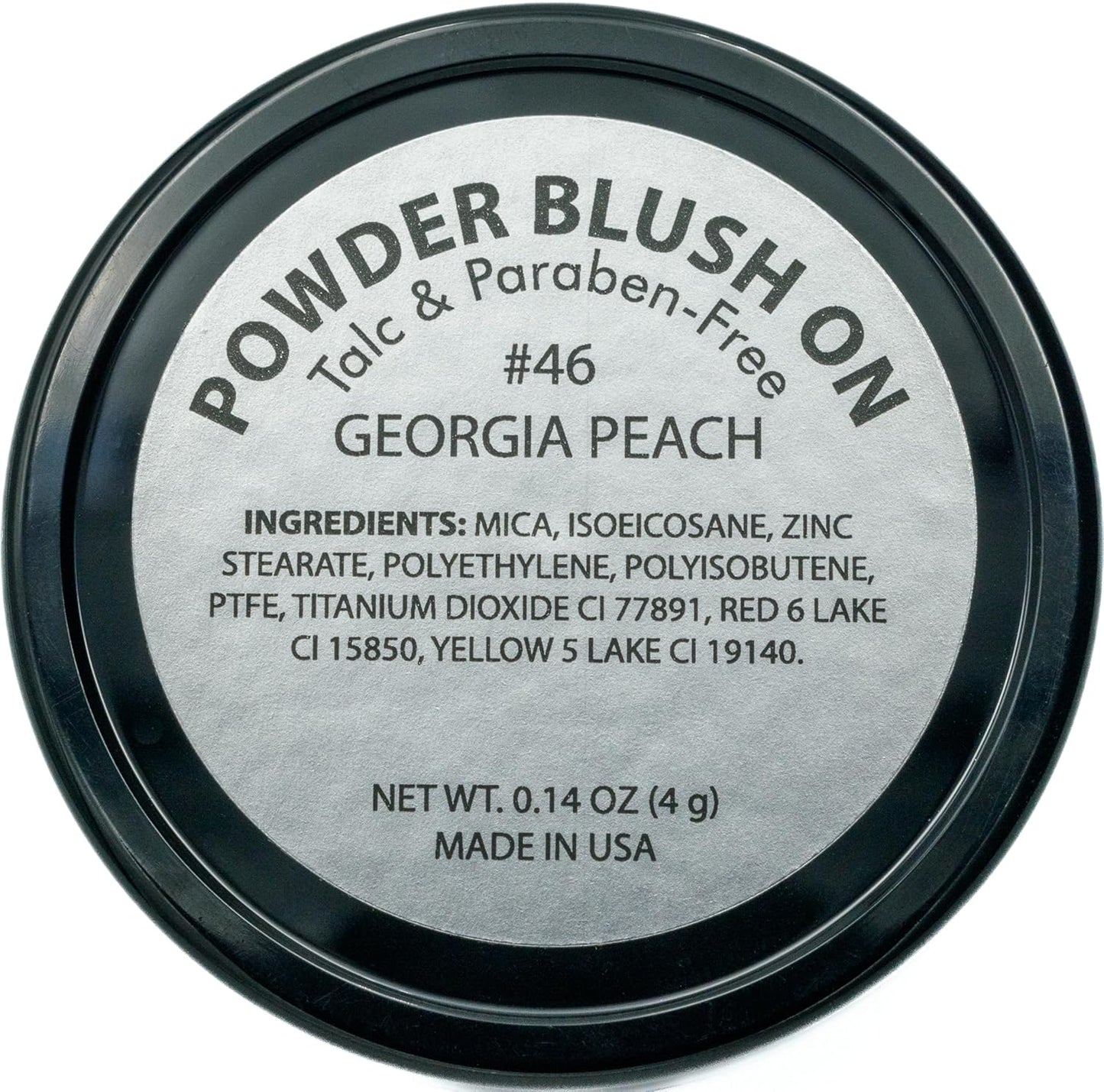 Georgia Peach Orange Tangerine Summer Blush Pressed Cheek Blush Color Contour Powder, Talc & Paraben Free, 4 Grams, No Animal Testing & Cruelty Free
