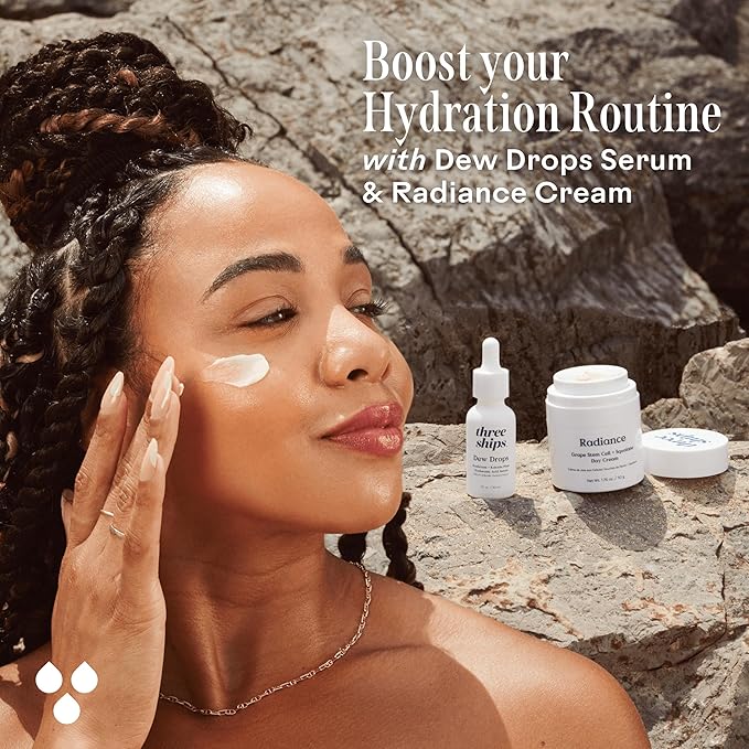 Three Ships Dew Drops Hyaluronic Acid And Vitamin C Serum - Vegan Facial Serum Brightens And Plumps Skin - Intensive Natural Face Serum for All Skin Types- As Seen on Dragon’s Den, 01 Fl Oz