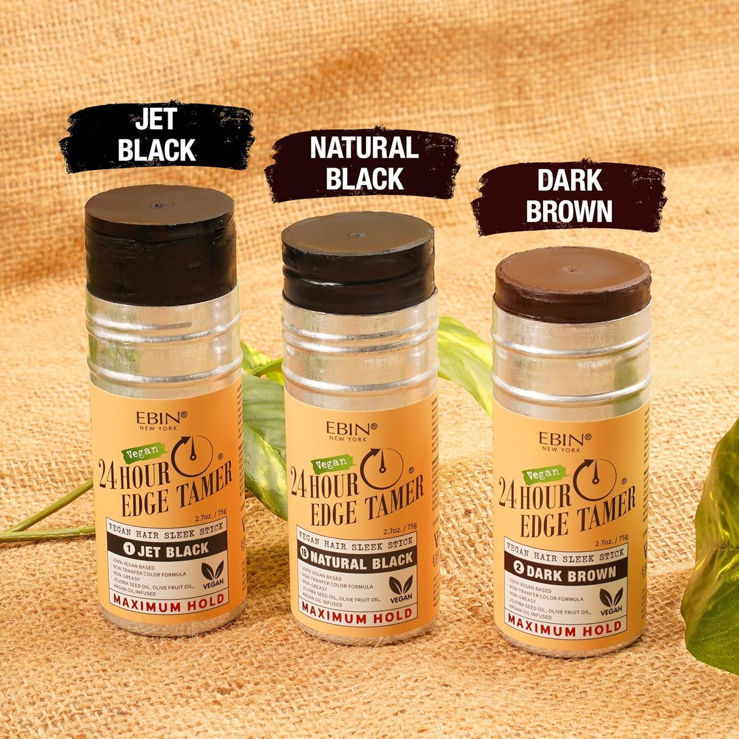 EBIN NEW YORK 24 Hour Edge Tamer Vegan Hair Sleek Stick Dark Brown Maximum Hold