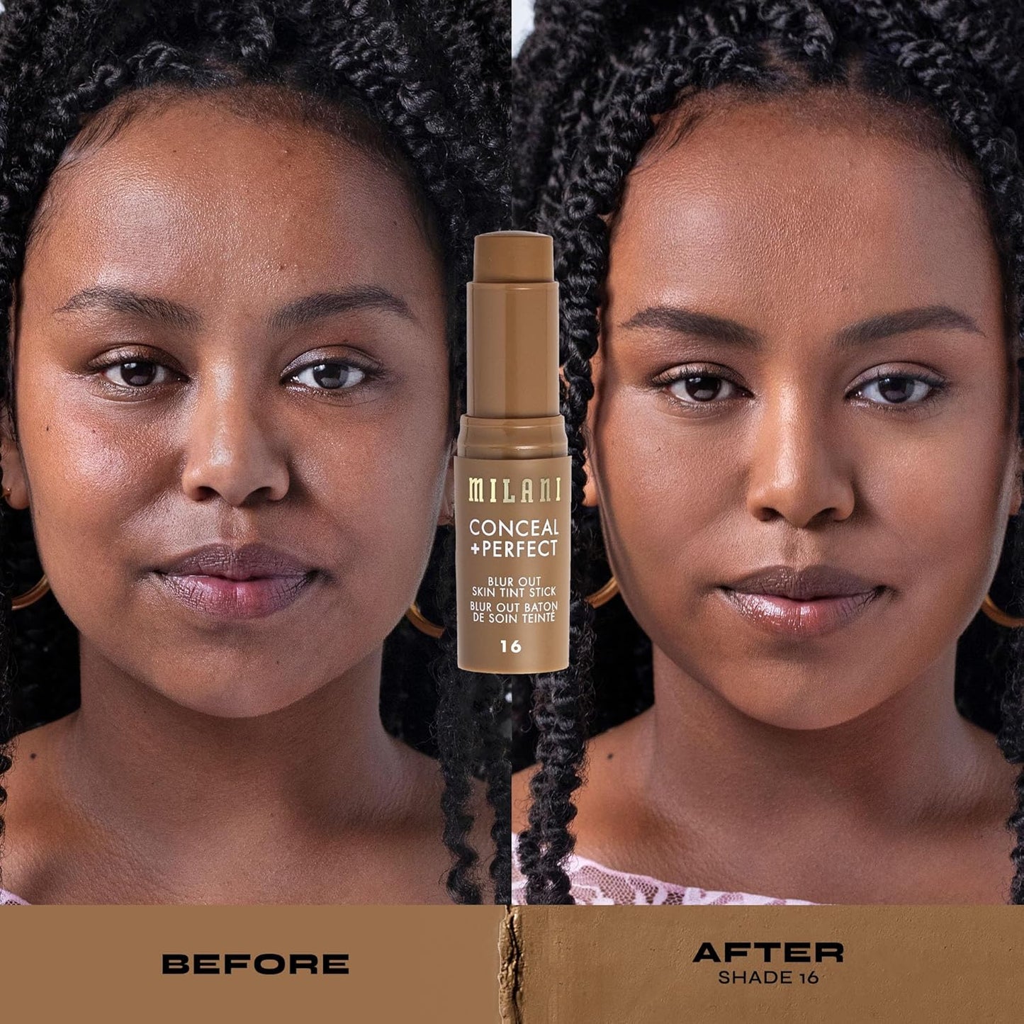 Milani Conceal + Perfect - Skin Tint Stick, Blur Out Tinted Moisturizer Makeup, Shade 16
