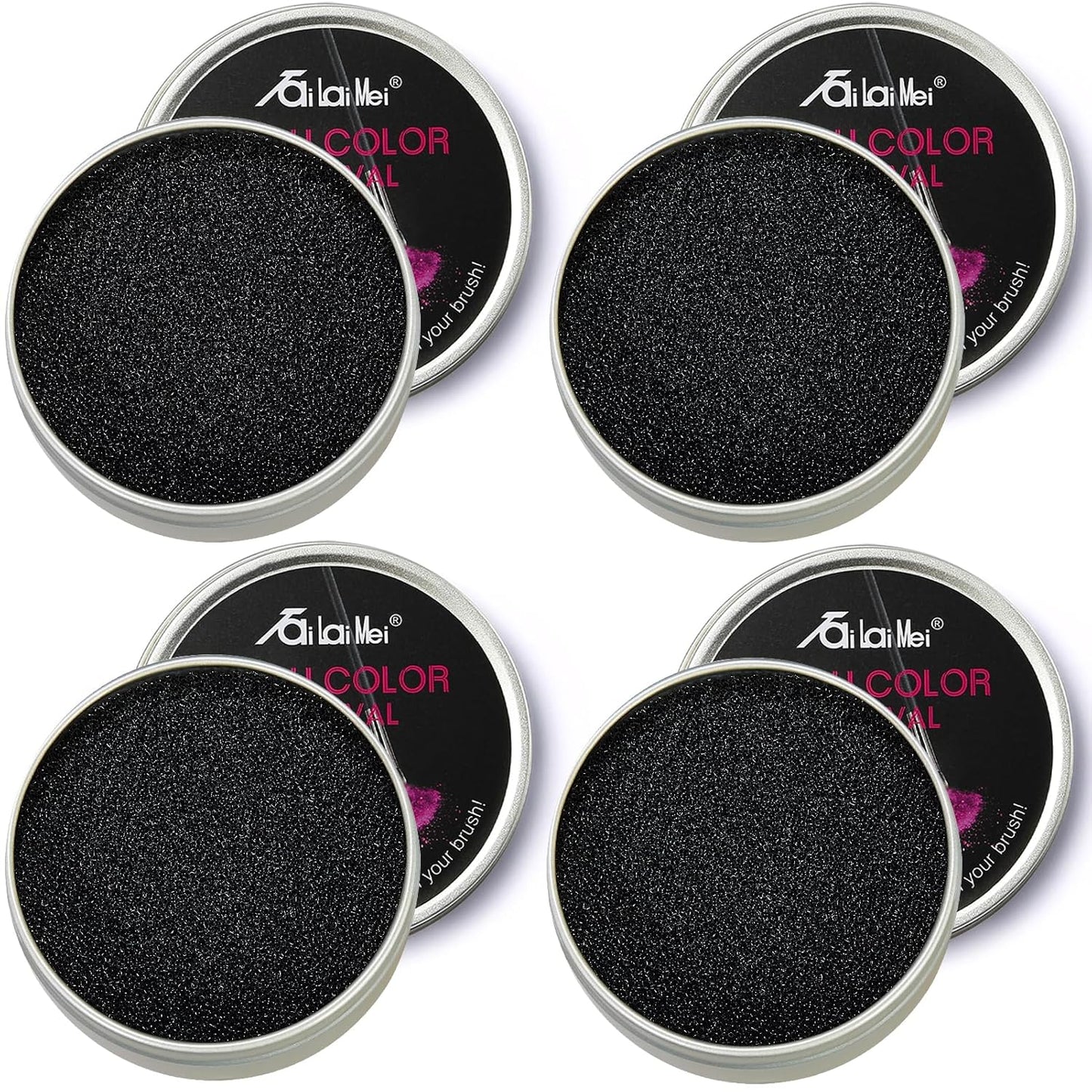 TailaiMei 4 Pack Color Removal Cleaner Sponge, Quickly & Easily Clean Makeup Brushes Without Water or Chemical Solutions Eliminating Drying Time - Switch Eyeshadow Colored Immediately