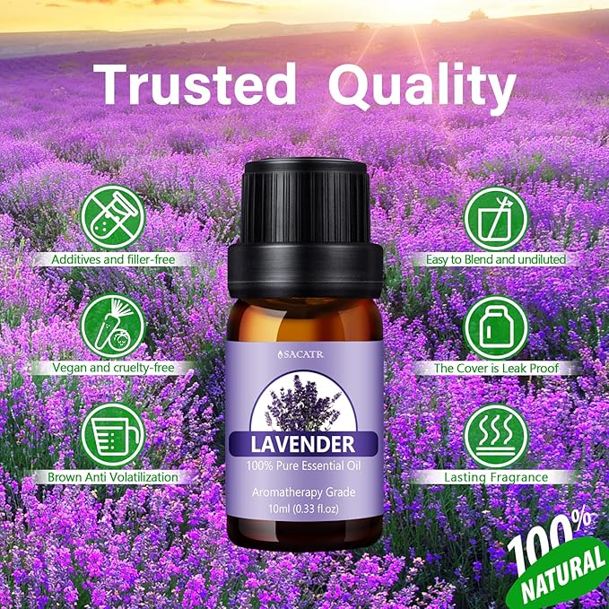 Essential Oils Set - Essential Oils -100% Natural Essential Oils - Perfect for Diffuser, Humidifier,Aromatherapy, Massage,Skin & Hair Care, DIY Candle and Soap Making(40 * 10 ML)