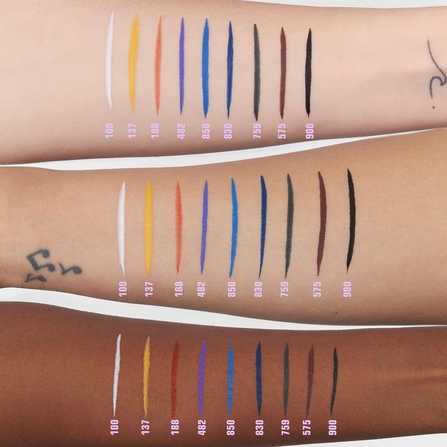 3INA The Color Pen Eyeliner - Waterproof Colorful Liquid Eyeliner Pencil for Bold Looks - Precise Felt Tip - 14 Hour Wear Eye Makeup - 100-0.034 oz