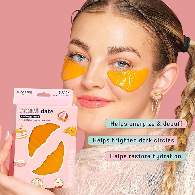 SpaLife BRUNCH DATE UNDEREYE MASK & PIMPLE PATCH DUO – Hydrogel Undereye Patches for Dark Circles & Puffy Eyes – Hydrocolloid Pimple Patches – Mother's Day Gifts for Her - 42 Total Patches