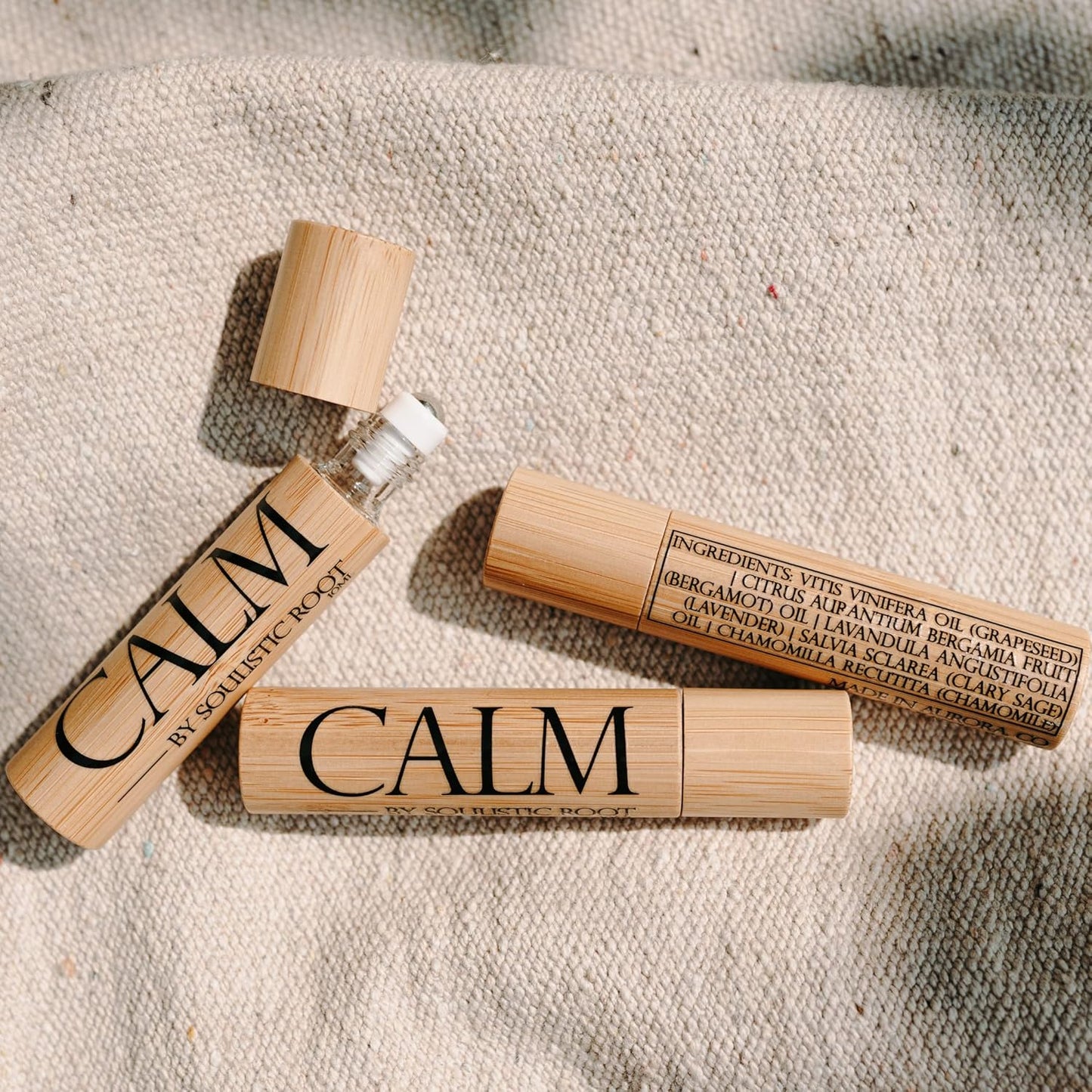 Soulistic Root Calm Essential Oil Roller, Calm Essential Oil Roll On Blend, 10ml Glass Roller- Stress Relief, Essential Oil Blends, Aromatherapy Self Care Products for Women