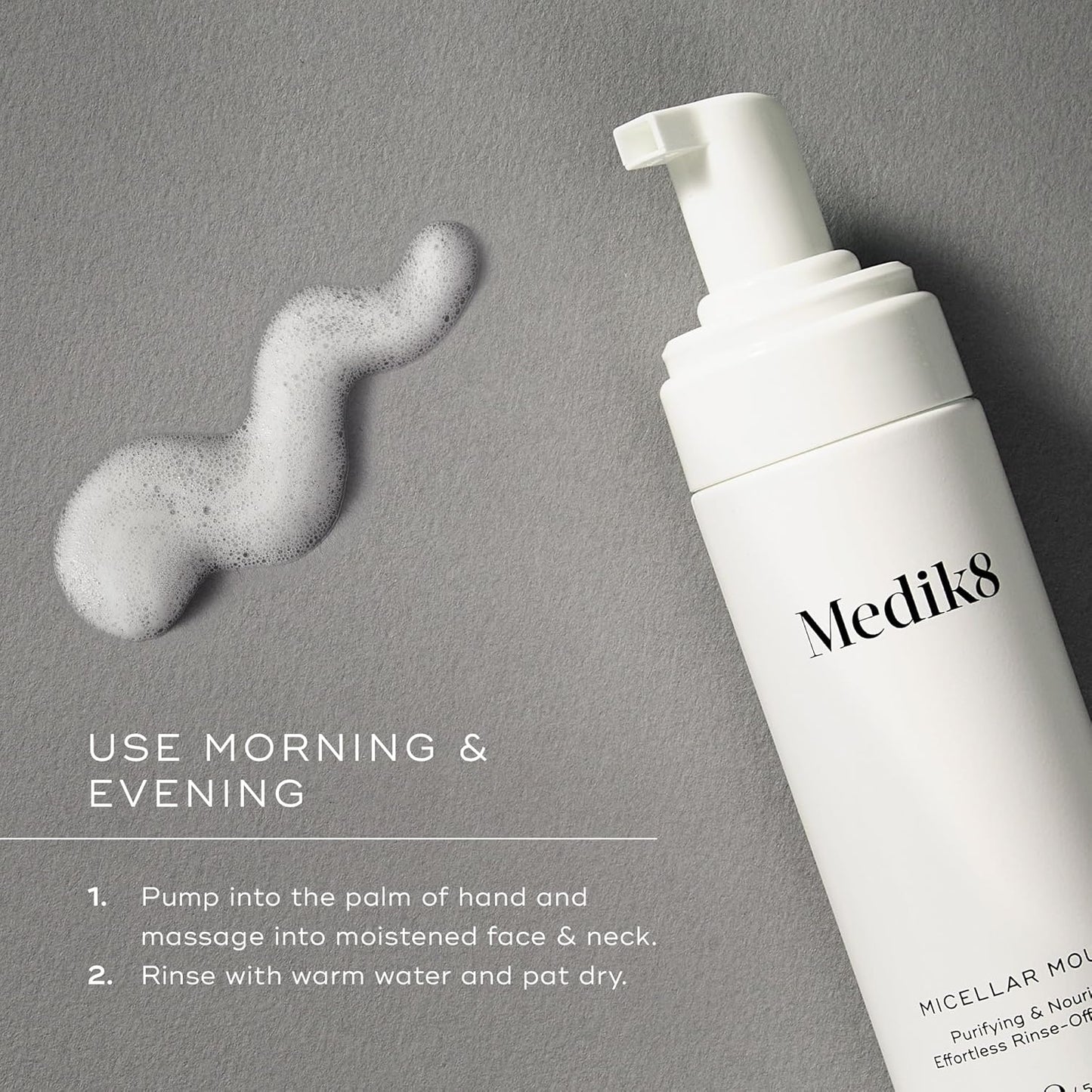Medik8 Clarifying Foam - Lightweight Exfoliating AHA and BHA Face Cleanser - Salicylic Acid and Nicacinamide - Gentle Foaming Facial Cleanser - 5 oz