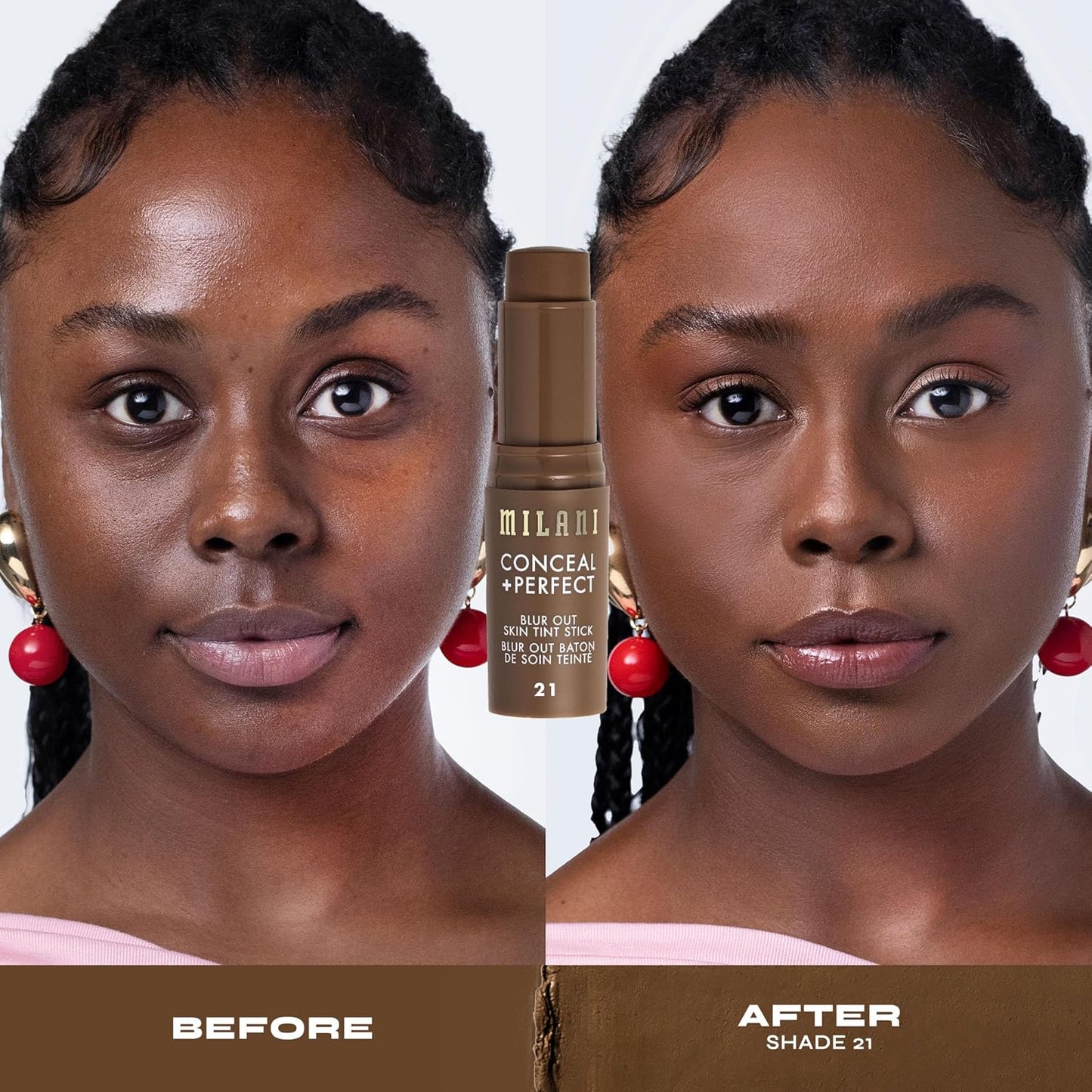 Milani Conceal + Perfect - Skin Tint Stick, Blur Out Tinted Moisturizer Makeup, Shade 21