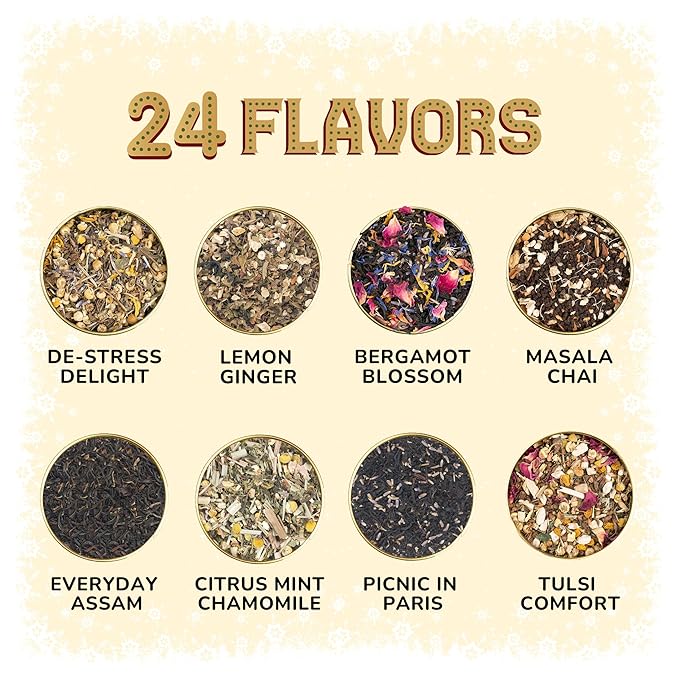 BREWIX, Herbal & Tea Gift Calendar, Advent Calendar 2024 Loose Leaf Teas | Limited Edition I 24 Unique Flavors | Best for Birthdays, Anniversaries & Holidays | Christmas Advent Calendar 2024 for Adults, Advent Calendar 2024 Adult Women and Men