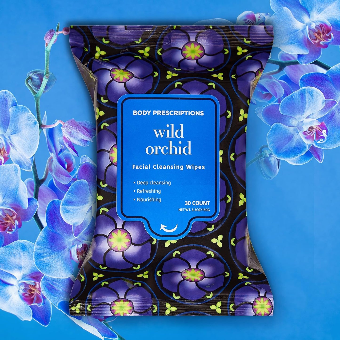 Body Prescriptions Makeup Remover Wipes - Bulk Pack, Gentle Cleansing Wipes for Easy Makeup Removal, Mandarin, Orchid, Grapefruit, & Jasmine Tea