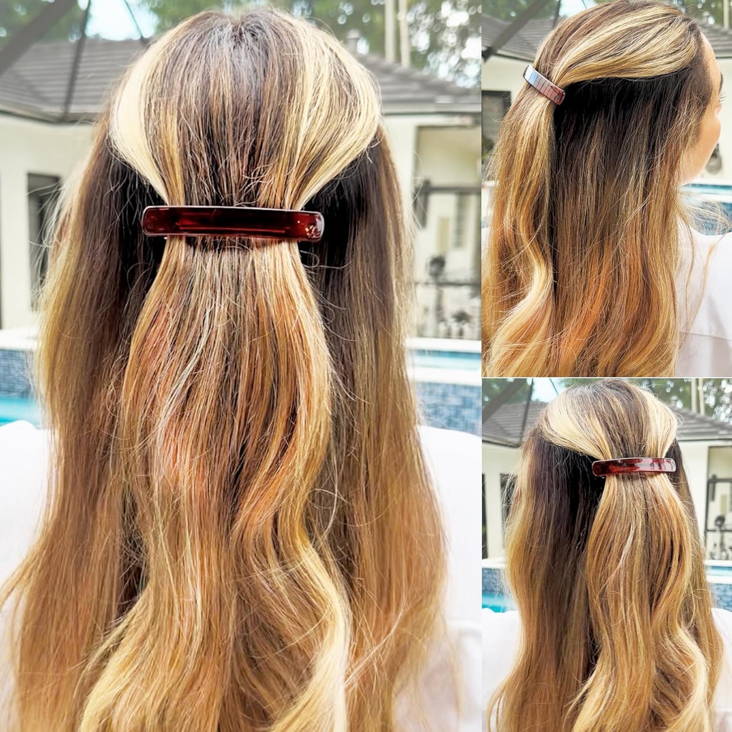 Camila Paris CP3557 French Hair Barrette Clip for Girls, Tortoise Shell, Automatic Metal Clasp Strong Hold Grip Hair Clips for Women, No Slip Durable Styling Girls Hair Accessories, Made in France