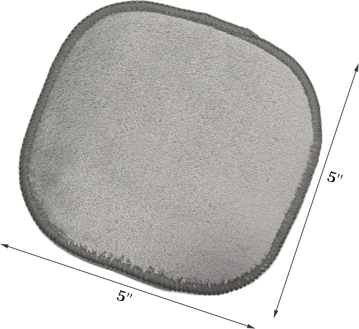 Polyte Premium Hypoallergenic Microfiber Fleece Makeup Remover and Facial Cleansing Cloth, 5 x 5 in, 10 Pack (Gray)
