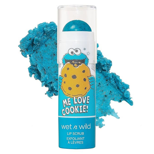 wet n wild Sesame Street Collection Lip Scrub - Vitamin E Enriched, Vegan & Cruelty Free - Me Love Cookie