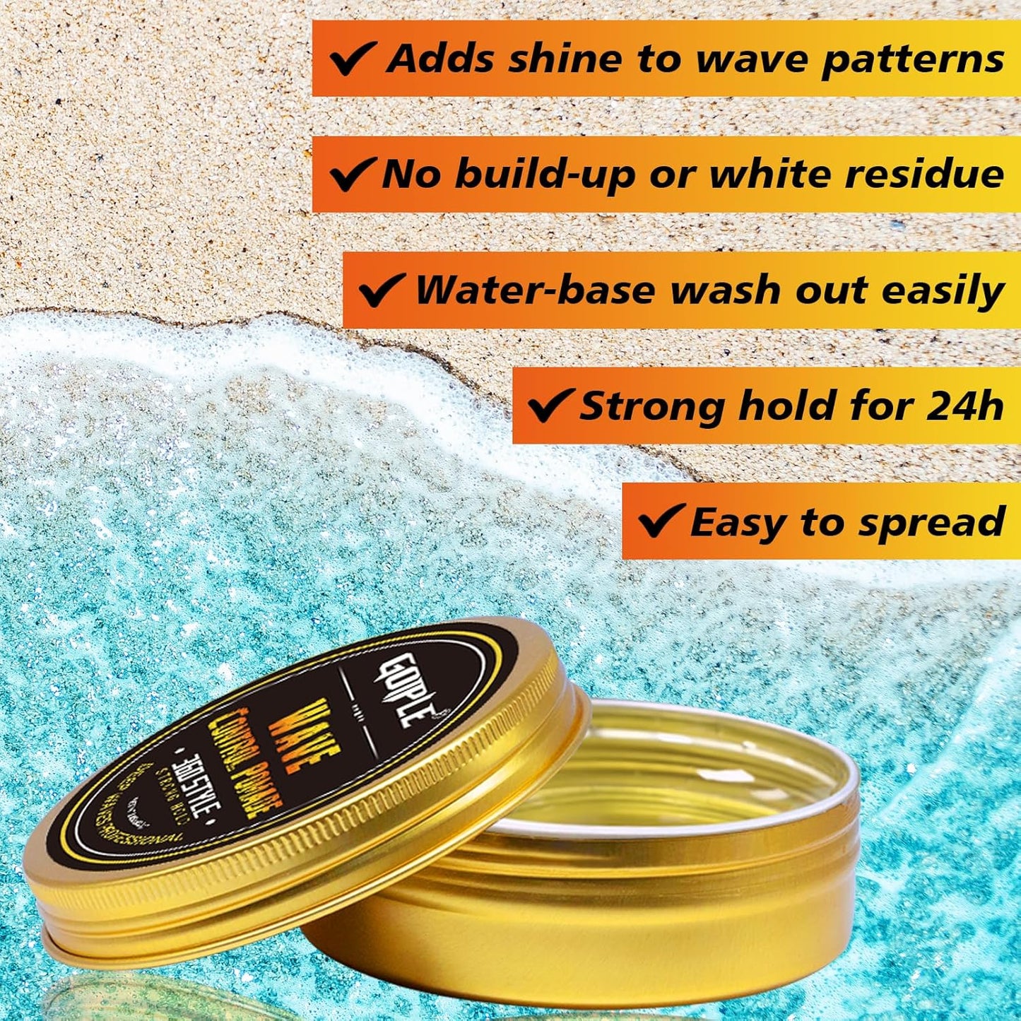 Silky Durags for Men Wave Pomade Strong Hold Easy Wash 360 Wave Training Hair Cream, Wave Butter Waves Grease for Men Promotes Layered Waves Silky Satin Durag Extra Long Tails Wave Brush Wave Cap Set