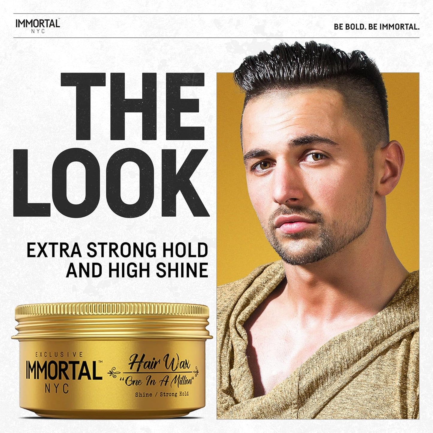 Immortal NYC One In A Million Hair Styling Product - 8 out of 9 Holding Ability, High Shine - All Natural Water-Based Formula for Men, No Residue, Suitable for All Hair Types