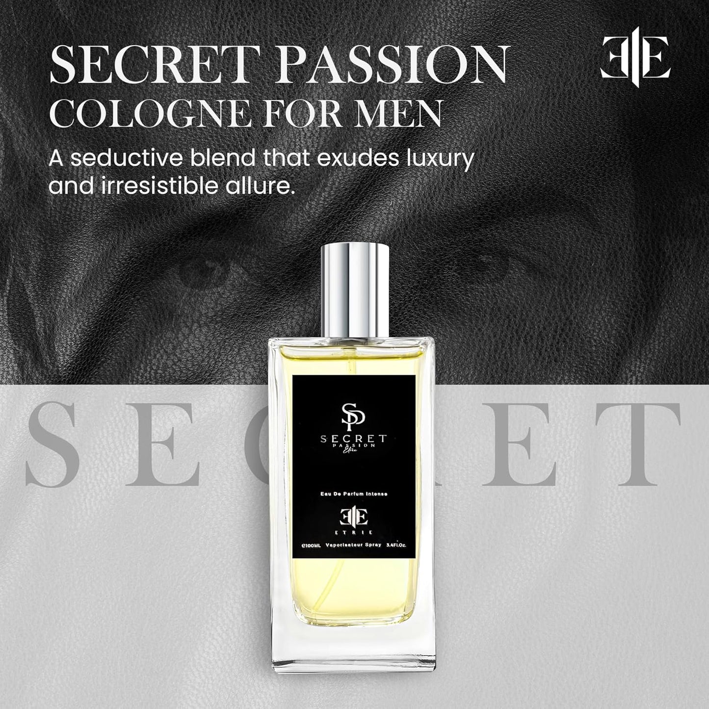 Secret Passion Men's Cologne Eau De Parfum 3.4 Fl Oz - Mysterious & Intriguing Scent - Long-Lasting Fragrance for Men - Ideal Gift for Him