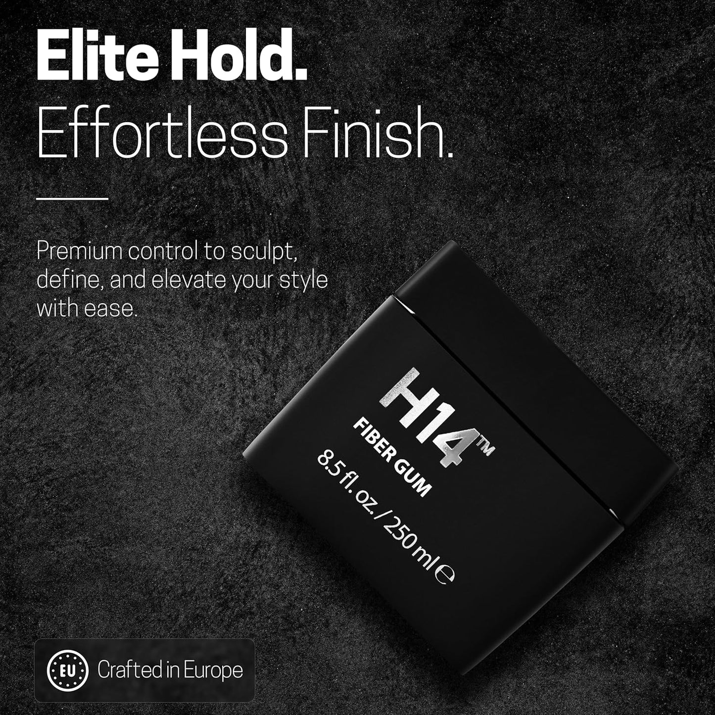 H14 Fiber Gum for Men 3.38 oz / 100 ml – Medium Hold Styling Cream with Beeswax & Corn Starch – Lightweight Hair Fiber for Volume, Texture & Satin Finish – Made in Europe