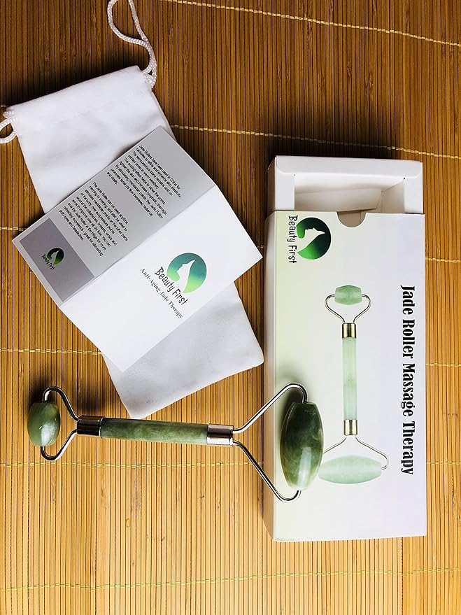 Jade Roller Therapy 100% Natural Jade Facial Roller Double Neck Healing Slimming Massage